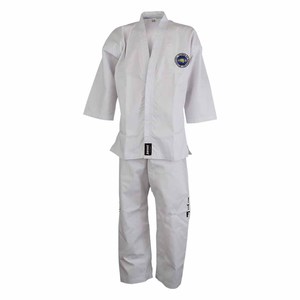 ชุดยูนิฟอร์ม ITF สีขาวสำหรับศิลปะการต่อสู้เทควันโด ยูโด คาราเต้ แบบขายส่ง แห้งเร็ว ระบายอากาศได้ดี เหมาะสำหรับผู้ใหญ่ทั้งชายและหญิง - Product Image 2