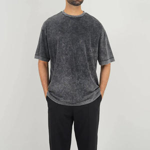 Vente en gros de t-shirts délavés à l'acide pour hommes de haute qualité, style personnalisé, décontracté, manches courtes, meilleurs matériaux, vente en coton de grande taille - Product Image 1
