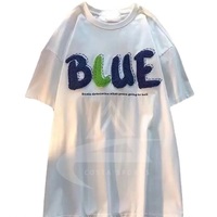 T-shirt col ras du cou personnalisé avec broderie Chenille pour hommes, Design votre propre t-shirt mode Streetwear serviette broderie hommes t-shirts