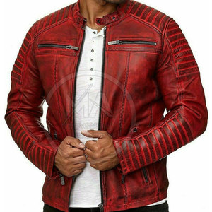 Chaqueta de cuero de alta calidad Chaqueta de cuero con logotipo personalizado Ropa de moda Chaqueta de cuero para hombres - Product Image 2