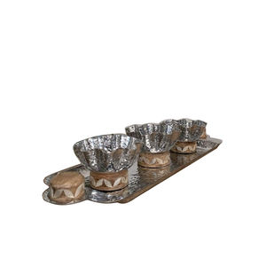 Royal LOOK จานเสิร์ฟอาหารอาหารผลไม้กาแฟโลหะทุบจานเสิร์ฟอาหารจานสำหรับงานเลี้ยงงานแต่งงานของตกแต่งโต๊ะ - Product Image 1