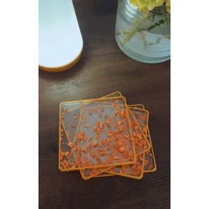 Posavasos de café acrílico colorido con forma cuadrada de la mejor calidad, posavasos de té transparentes de diseño Simple, accesorio de cocina elegante - Product Image 5