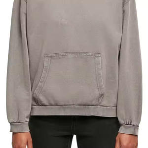 100% algodón 400 GSM peso pesado desgastado ácido lavado Sudadera con capucha en blanco hombres pulóver con capucha Vintage invierno sudaderas con capucha - Product Image 4