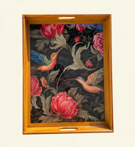 Bandeja de Madera Natural Ecológica Premium para Servir Alimentos, Bandeja Rectangular de Madera Maciza Hecha a Mano con Tamaño Personalizado para Té y Café - Product Image 2