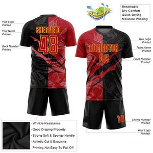 Uniforme de Fútbol de Último Estilo al por Mayor, Conjunto de Uniforme de Fútbol para Adultos, Uniforme de Fútbol de Alta Calidad con Cuello Redondo y Dos Tonos de Color - Product Image 2