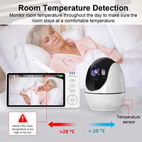Monitor Inalámbrico para Personas Mayores con WiFi de 5.0 Pulgadas y Video 1080P, Botón de Emergencia SOS, Control Remoto por Aplicación, Cámara Panorámica/Inclinable de 2.4GHz FHSS, ABM520S