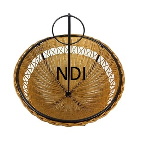 Superb Quality Stainless Steel & <b>Bamboo</b> Wooden <b>Basket</b> For Dining Table Top Center Pieces Luxury Style Serving <b>Basket</b> - Product Image 3