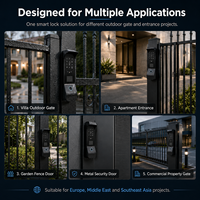 Cerradura de Puerta Exterior Inteligente Tediton con Huella Digital de Doble Cara, Impermeable, Wifi, Digital, Electrónica, Eléctrica, Compatible con Tuya y Ttlock