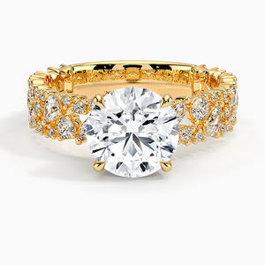 Anillo de compromiso clásico de oro de 10 quilates para mujer, regalo de boda romántico, joyería para aniversarios, estilo solitario clásico, laboratorio de Halo oculto - Product Image 1