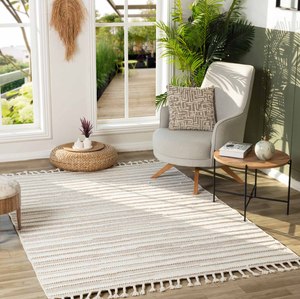 Tapis moderne de la boutique Modern Rug Shop, magnifique tapis turc en coton, fabriqué à la machine, motif abstrait Wilton, avec envers antidérapant, réversible, à poils plats, certifié BSCI - Product Image 1