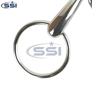 Bocado de equitación ligero de acero inoxidable con anillo suelto hueco y articulación simple - Product Image 5