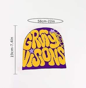 Gorro de invierno personalizado gorro de punto al por mayor gorro de punto cálido logotipo bordado de moda ropa de calle gorro para minoristas - Product Image 2