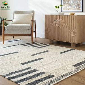 Tapis de sol doux et luxueux en laine, tapis moelleux et tuftés à la main pour la chambre à coucher et le salon - Product Image 1