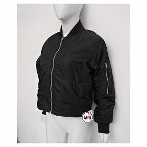 บอมเบอร์ระบายอากาศได้ดีของผู้หญิงเสื้อครอปสตรีทออกแบบโลโก้ได้ตามต้องการ - Product Image 2