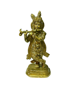 Escultura de latón de estilo moderno, estatua de Krishna, artículo de regalo de boda para parejas, símbolo de amor divino para decoración del hogar - Product Image 1