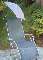 100% Parasol asymétrique de fabrication italienne Manteau de couleur unie à haute protection anti UV avec pince brevetée x poussettes et fauteuil roulant