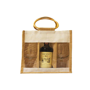 ถุงของขวัญใส่ขวดไวน์  รักษ์โลก สวยหรู  ทำจากผ้ากระสอบ  สำหรับใส่ขวดไวน์  ดีไซน์ทันสมัย เหมาะสำหรับเป็นของขวัญ  ขายในราคาที่ดีที่สุด - Product Image 1