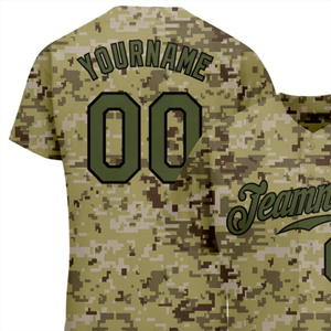 Maillot de baseball personnalisé, camouflage numérique, nom et numéro, entièrement boutonné, manches courtes, tenue d'équipe - Product Image 2
