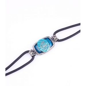Pulsera de Cuero con Dije Grabado en Plata de Ley 925 'Mi Querido Papá' para Hombre - Product Image 2