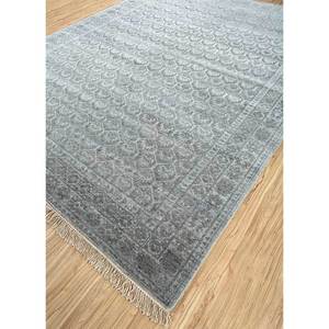 Tapis en laine noué à la main bleu Viscaya, grand modèle rectangulaire à motifs pour couloir, idéal pour la maison, salon, chambre à coucher, pour adolescents - LCA-37 (CS-01) - Product Image 2