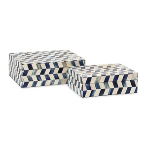 Coffrets cadeaux de bijoux en résine faits à la main de luxe indiens boîtes de rangement décoratives en incrustation d'os de chameau personnalisées motif de Style ange-Vente en gros - Product Image 6