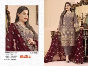 Trajes de Georgette de estilo indio y pakistaní para mujer con bordado pesado trabajo Santoon Nazneen Dupatta precio bajo - Product Image 2