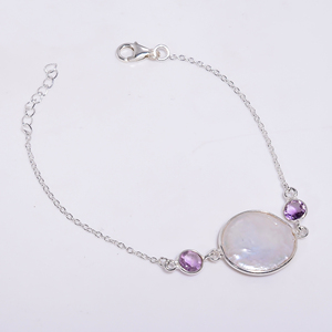 Bracelets de pierres précieuses d'améthyste de perles baroques naturelles Bijoux en pierres précieuses en argent sterling 925, exportateur de bijoux en pierres précieuses personnalisés - Product Image 1