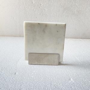 Premium Classic <b>Black</b> Marble Square Shape <b>Coasters</b> Set 4 Metal Stand Thermal Insulation Home Office Table Decor Kitchenware Use - Product Image 5