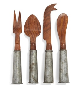 Último estilo, hoja de Metal y madera, 4 Uds., cuchillos para queso, cubiertos para queso, esparcidor de mantequilla, servidor de Pizza, utensilios de cocina, cuchillo para queso - Product Image 1