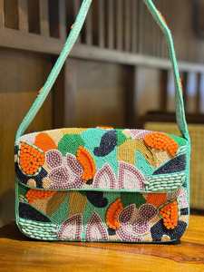 Sac à bandoulière perlé, sac perlé, sac de mariage, cadeau pour elle, pochette perlée, sac à main perlé, sac à la mode, sac à main coloré artisanal - Product Image 3