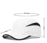 Casquette de sport unisexe vintage en tissu éponge imperméable avec logo personnalisé, perforations découpées au laser, 100 % coton