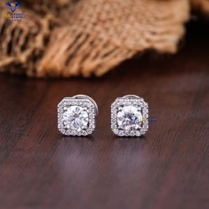 1.28 TDW rond brillant taille diamant or blanc boucle d'oreille par Labstone usure quotidienne boucle d'oreille couleur EF-VS cadeau pour elle - Product Image 1