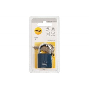 Shackle Iron <b>Padlock</b> YALE YE11BL/32/118/1 Blue 32mm (Blister Package) - Product Image 1