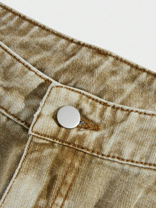 Streetwear personnalisé pour hommes Short en maille cargo Denim à fermeture éclair de qualité délavé 100% coton Motif solide Écologique Décontracté - Product Image 4