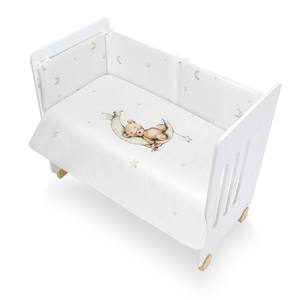 Lit bébé Star Nature + 2 pièces. Housse de couette (amovible) - Modèle coordonné OSO LUNA-ESTRELLA-GREEN - Product Image 1