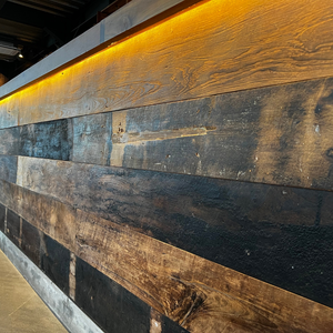 Hiện đại puncak <span class=keywords><strong>Jaya</strong></span> khai hoang bảng tường bằng gỗ tếch tự nhiên màu đen Patina với lửa Lịch Sử đánh dấu kết cấu cho biệt thự và khách sạn - Product Image 4