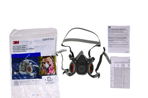 Masque respiratoire demi-visage réutilisable 3M 6200 en TPE avec ajustement confortable pour la protection contre les particules et les gaz - Product Image 6