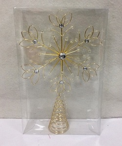Gold Snowflake <b>Gem</b> <b>Tree</b> Topper Christmas Decoration - Product Image 5