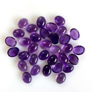 พลอยอเมทิสต์สีม่วงธรรมชาติทรงรีบริวัตร คุณภาพเยี่ยม สีสันสวยงาม ขัดเงาอย่างดี เหมาะสำหรับงานทำมือ - Product Image 4