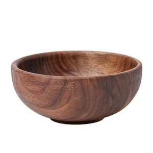 Bols de service en bois d'acacia avec impression émaillée, forme ronde, pour la maison, les hôtels, la table, la vaisselle, la cuisine, les bols de service pour aliments - Product Image 2