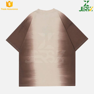 T-shirt à manches courtes pour homme teinté dégradé, coton rétro, streetwear d'été, respirant, séchage rapide, sérigraphie, coupe classique - Product Image 5