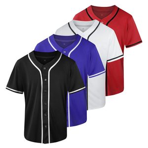 <b>Mens</b> Baseball Jersey Button Down Plain T <b>Shirts</b> Hip Hop Softball Sports Active Tee Baseball Jersey - Product Image 1