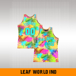 Maillot de basket-ball d'été antibactérien respirant à séchage rapide OEM logo personnalisé vente en gros T-shirt de sport à la mode hommes col en V imprimé - Product Image 5