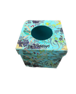 Porte-mouchoirs en bois carré artisanal Tradebyd, imprimé émaillé, écologique, pour la maison, l'hôtel, le restaurant - Product Image 4