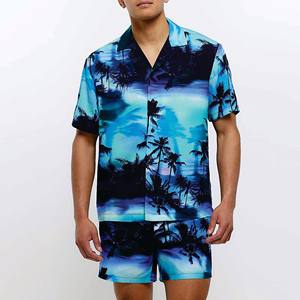 Vente en gros d'ensemble de plage vintage Aloha imprimé par sublimation T-shirt personnalisé et décontracté à motifs floraux chemises hawaïennes pour hommes pour hommes - Product Image 1