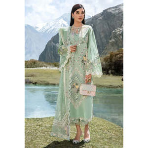 ชุดสูทผู้หญิง Crimson X Saira Shakira Luxury Lawn 2024 รุ่น French Brunch-Sage สำหรับ D2 B-TC-1027 ชุดออกงานกลางวันสุดหรู - Product Image 1