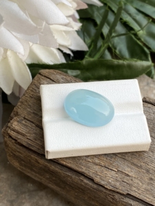 20,19 quilates impresionante aguamarina natural forma ovalada cabujón Color superior blanco azul fabricación de joyas buen brillo ópalo Esmeralda - Product Image 3