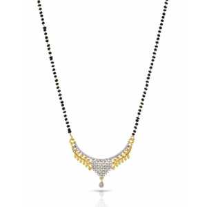 Ensemble de bijoux de mariée AD Gold Mangalsutra, cadeau de mariage, zircon, perle, diamant incrusté sur une bague en laiton plaqué or, bijoux fins - Product Image 2