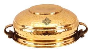 IndianArtVilla Olla de cocina tradicional de diseño martillado de latón puro para el hogar, hotel y restaurante, vajilla - Product Image 5