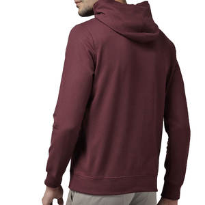 Pull-over personnalisé automne hiver pour hommes Basics 100% coton pull-over épais de couleur unie sweat à capuche imprimé logo brodé - Product Image 5